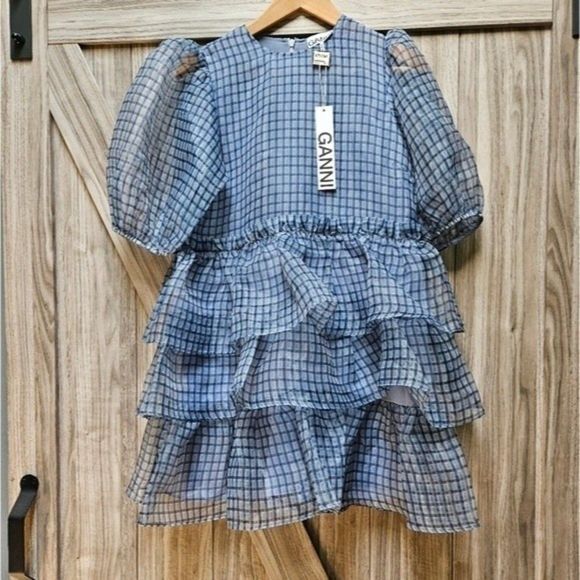 GANNI Organza Boho Mini Dress - Picture 6 of 16